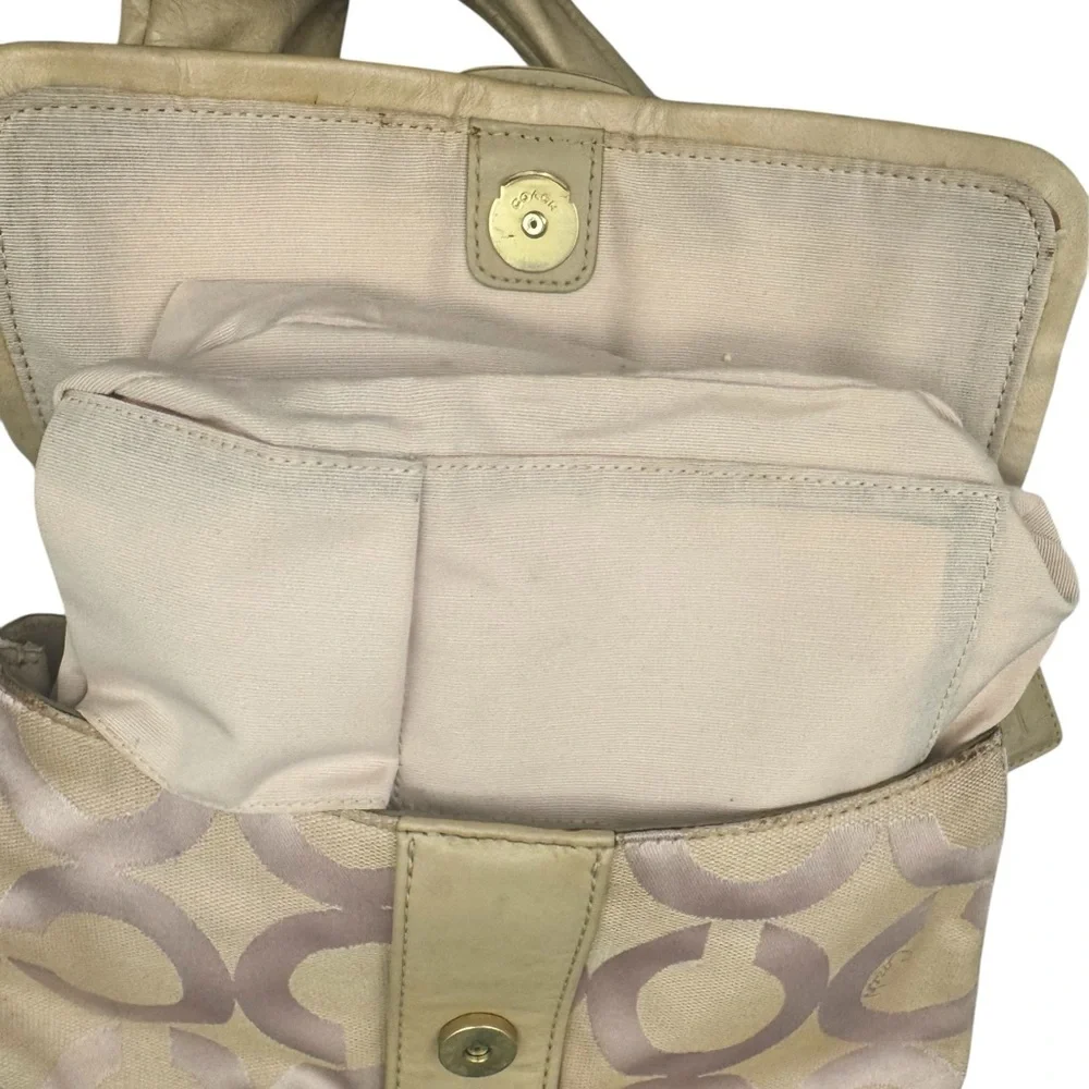 Coach Rare Pink and Beige Parker Bow Ruched Mini Small Shoulder Bag